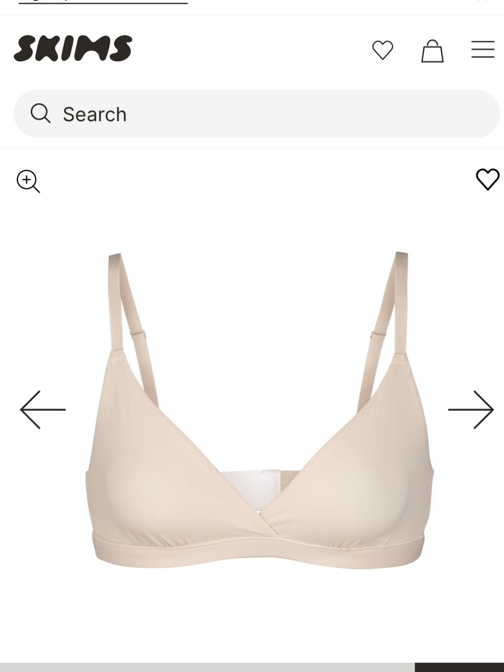 SKIMS Soft Wireless V-Neck Bra — Light Nude
